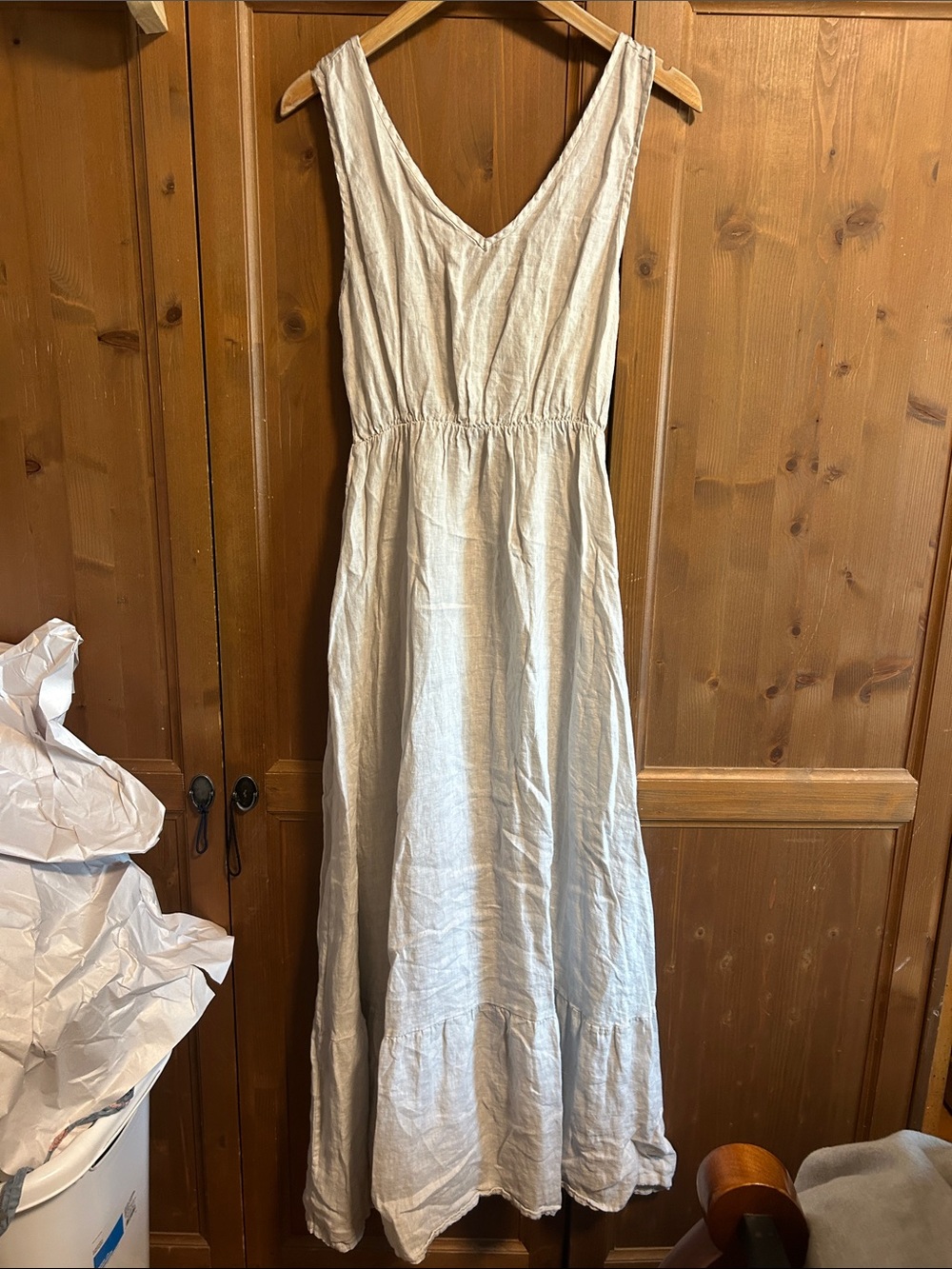 Piazza Del Tempio Italian Linen Maxi Dress, large - made in Italy